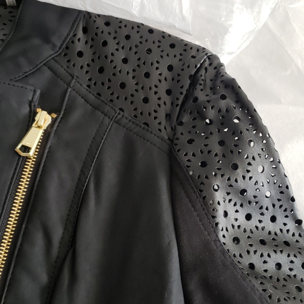 SOLD ****   STEVE MADDEN New Perforated MOTO Jacket Coat  L - Picture 9 of 11